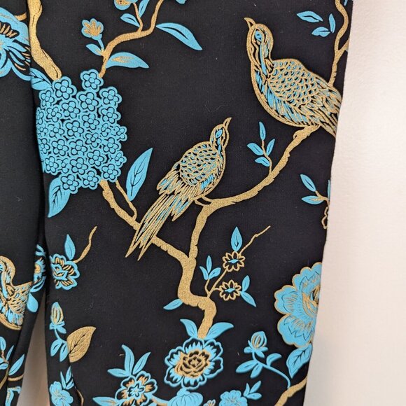 Soft Surroundings Asian Floral Bird Ponte Pull-On Pant, Sz Petite XS - Picture 6 of 6
